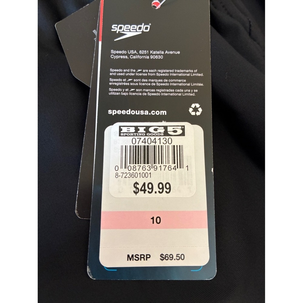 New SPEEDO Size 10 Black UPF 50 Moderate Ultraback PowerFLEX One Piece Swimsuit - Picture 9 of 11